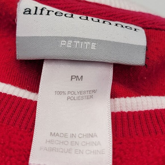 Alfred Dunner Womens Red Pullover Sweater PM Embroidered & Rhinestone Accents - Picture 9 of 13